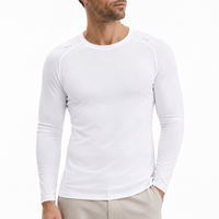 T-shirt de sport pour homme à manches longues, col rond, extensible, respirant, à séchage rapide, personnalisé, pour la course à pied, la remise en forme et l'entraînement