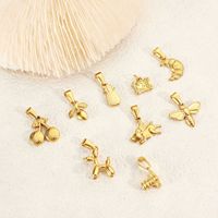 YIMEIL & RVS 18K Goud/Zilver Geplateerde Multi Koeienhoorn Tas Fruit Hond Bij Dier DIY Thema Hangertje Accessoires