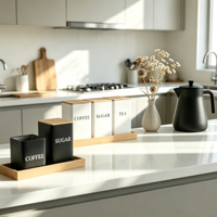 Bocaux de cuisine hermétiques écologiques de grande capacité pour grains de café et sucre, à poser sur le comptoir