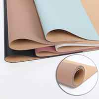Tapis de bureau en cuir PU Tapis de souris de protection de table noir double face pour ordinateur portable