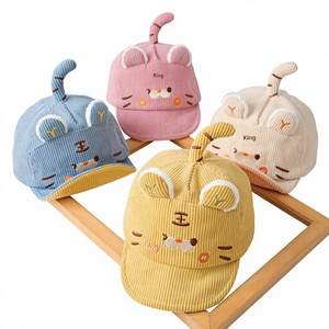 Four Seasons <strong>Childrens</strong> Unisex 6-Panel <strong>Baseball</strong> <strong>Cap</strong> Thickened Peaked Fleece Lining 6-12 Months Cute Cartoon Animal Pattern - Product Image 2