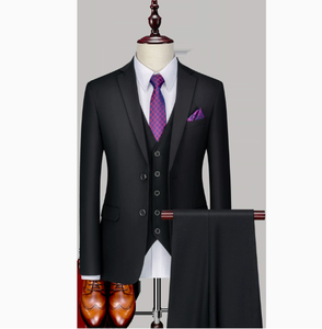Traje <span class=keywords><strong>de</strong></span> Hombre para Negocios (Blazer + Chaleco + Camisa + Pantalones), Traje Formal Profesional Casual para Boda, 3 Piezas, Tallas XS-4XL - Product Image 1