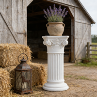 Colonne en résine cannelée résistante aux intempéries - Socle polyvalent pour jardinières extérieures et présentoirs d'art intérieurs