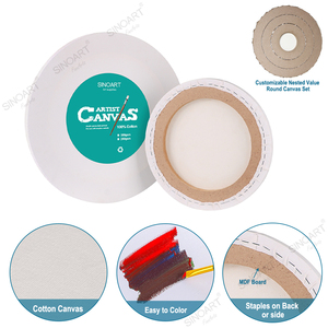SINOART Art Supplies White Blank <strong>Round</strong> Stretched <strong>Canvas</strong> Professional Pure Cotton <strong>Canvas</strong> - Product Image 1