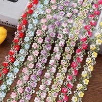 Renda Bordir Larut Air 2CM Warna-Warni dengan Efek Gradasi dan Pola Bunga Plum Dua Baris yang Kreatif