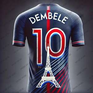 Maillot de football Dembélé n°10, tenue d'entraînement unisexe, maillot d'entraînement surdimensionné, respirant, enfants/adultes - Product Image 3