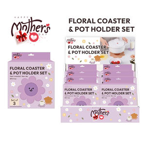 어머니날 선물 3피스 꽃 모양 PVC 코스터 세트 열 저항 논슬립 내구성 친환경 재사용 가능한 테이블 매트 - Product Image 1