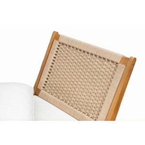 Ensemble de canapés d'extérieur en corde tressée ronde résistante aux UV, respirant, en bois d'acacia moderne, avec coussins, pour hôtel, resort, patio. - Product Image 4