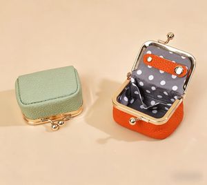 Custom Vintage Kiss Lock Mini Leather Coin Purse Jewelry Storage <b>Box</b> Fabric Lining Exquisite Ring Earring - Product Image 1