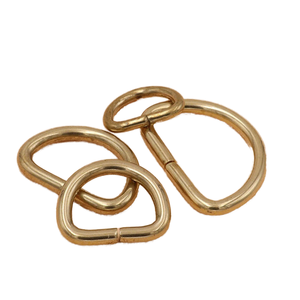 Латунные полированные поворотные кольца-защелки (D-образные), кольца для сумок, полукруглые кольца, квадратные соединительные кольца, фурнитура для багажа - Product Image 2