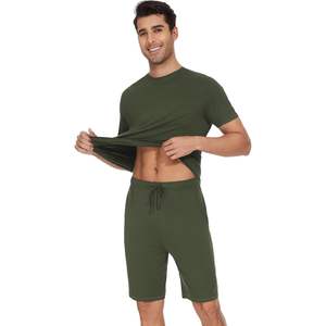 ชุดนอนผู้ชายแบบกำหนดเอง เสื้อแขนสั้นและกางเกงขาสั้น ผ้าใยไผ่เนื้อบางเบา ไซส์ S ถึง XXL - Product Image 2