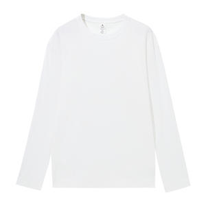 HG1058 T-shirt à manches longues en coton 100% tricoté sur mesure pour homme, 220 g/m², vêtement formel surdimensionné, teint en pièce, anti-froissement - Product Image 4