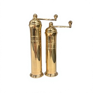 Utensilios y Accesorios de Cocina, Molinillo de Sal y Pimienta Europeo Hecho a Mano de Latón de Grado Alimenticio Color Dorado, Ecológico - Product Image 1