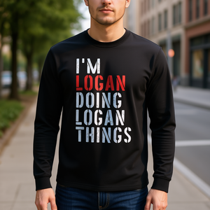 T-shirt à manches longues Logan – Je fais les choses Logan – Design personnalisé avec prénom – T-shirt promotionnel - Product Image 3