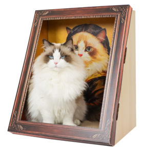 Casa <span class=keywords><strong>para</strong></span> Gatos <span class=keywords><strong>de</strong></span> Cartón Corrugado con Marco <span class=keywords><strong>para</strong></span> Retrato <span class=keywords><strong>de</strong></span> <span class=keywords><strong>Gato</strong></span> Clásico - Product Image 3