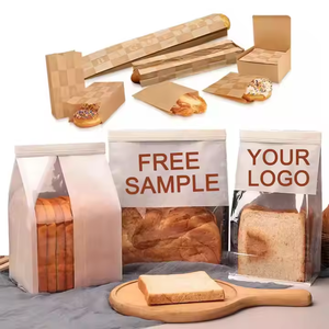 Sac d'emballage alimentaire jetable avec logo personnalisé, sac en papier kraft avec revêtement en aluminium et cire, pour boulangerie, pâtisserie, sandwich, pain, hamburger - Product Image 4