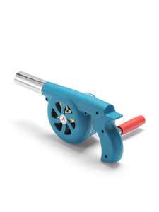 Souffleur d'air à manivelle, outil de camping en plein air portable en plastique bleu, 1 pièce - Product Image 1