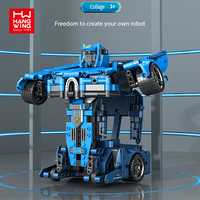 Set Mainan Edukatif Robot & Mobil Transformer yang Dapat Berubah Bentuk, Terbuat dari Plastik ABS, untuk Anak Usia 5 hingga 7 Tahun, Mainan DIY