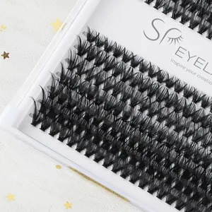 SP EYELASH Kit de extensión de pestañas DIY pestañas individuales 30d 40d seda calor consolidado volumen prefabricado ventiladores nudo libre Diy Cluster pestañas