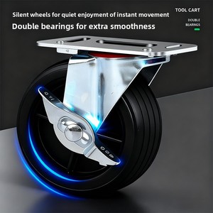 Chariot à outils silencieux en acier à 3 niveaux, robuste et personnalisé, à faible coût, pour la manutention et le stockage industriels - Product Image 3