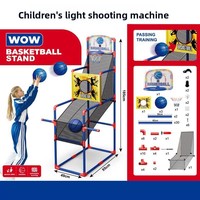 Machine de tir au basket en plastique lumineuse pour un ou deux joueurs, jouet interactif parent-enfant intérieur/extérieur