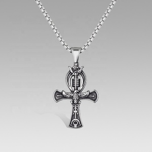 Joyería de Moda Gótica, Nuevo Collar con Colgante de Cruz de la Vida en Acero Inoxidable, Amuleto de Vida Eterna, Colgante de Águila - Product Image 2