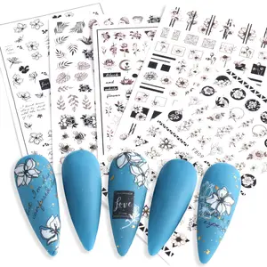 2023 F807-F820 Fall Winter 3D Self-Adhesive Seasonal Nail Art Decals Stickers For Autumn DIY Nail Decorations