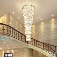 Lustre moderne en cristal multicouche AC110V 220v, luminaires longs d'escalier, projets de luxe, éclairage suspendu