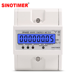 Compteur d'énergie triphasé SINOTIMER DDS024/DDS024T sur rail DIN 4P 50Hz avec rétroéclairage LCD, wattmètre certifié CE Z43 - Product Image 2