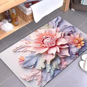 Dreidimensionale Blumen-Diatomenschlamm-Bodenmatte Saugfähige Rutschfeste Fußmatte Stoffteppich Maschinenwaschbare Badezimmermatte - Product Image 3