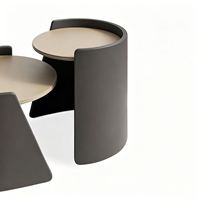 Table basse de luxe design en bois massif, moderne, incurvée, ronde, haut de gamme, pour salon de villa et projet d'hôtel 5 étoiles