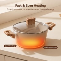 Ensemble de casseroles et poêles antiadhésives de qualité supérieure certifiées LFGB pour la cuisine à domicile, ensemble de batterie de cuisine en aluminium personnalisé