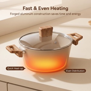 Juego de <span class=keywords><strong>Ollas</strong></span> y Sartenes Antiadherentes Premium, Certificación LFGB, Juego de Utensilios de Cocina de Aluminio Personalizado para el Hogar - Product Image 2