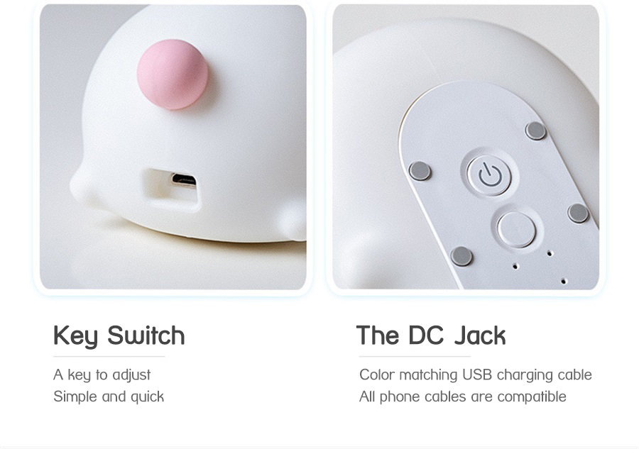 USB rechargeable cat silicone night light touch sensor LED lamp of bedroom the head of a bed with remote control children gifts