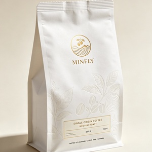 Custom Printed 200g 500g Eco-friendly Kraft <b>Paper</b> Food Grade Coffee Bag PLA Lined <b>Biodegradable</b> <b>Paper</b> Pouch Zipper - Product Image 1