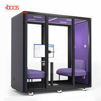 Cabine de réunion moderne insonorisée pour 2 personnes, cabine acoustique préfabriquée pour négociations, espace de travail silencieux pour bureau et hôtel, certifiée CE