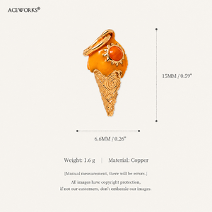 Galería de Artículos Originales |   Dijes de Cono de Helado de Latón Chapado en Oro de 18K con Esmalte, Colgantes Coloridos de Postres para Fabricación de Joyas - Product Image 6