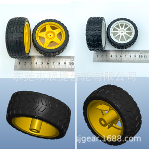 ล้อรถ RC ชุนเจีย ยางพลาสติก ขอบสีเหลืองและสีขาว สำหรับยานยนต์ 01A - Product Image 3