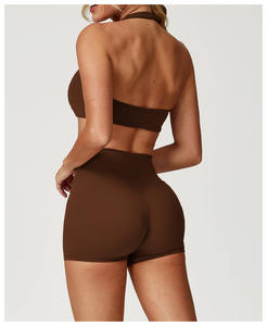 빠른 건조 여성 홀터 패딩 요가 높은 임팩트 섹시 스포츠 러닝 브라 피트니스 푸시 업 국자 목 등이없는 운동 활성 브래지어 - Product Image 5