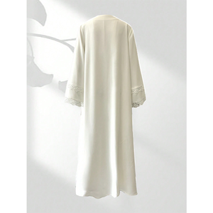 Abaya pour femmes, vêtements musulmans, abaya ouverte, vêtements islamiques, polyester, longueur au sol, manches longues, jalabiya de Ramadan avec dentelle - Product Image 1