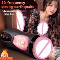 Masturbateur masculin automatique télescopique à aspiration chauffante et à poussée, gobelet de masturbation pour hommes, jouets sexuels, masturbation pour hommes