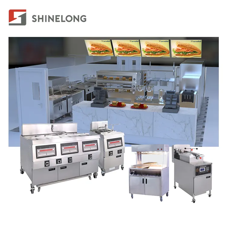 Shinelong basınç fritöz tavuk gaz fritöz ticari KFC tavuk kızartma fritöz makinesi