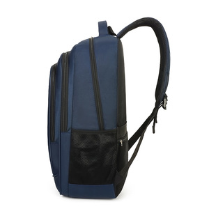 Men's Laptop <b>Backpack</b> Blue Solid Color Multi-function Business Travel Bag With Handle Spring 2023 - Product Image 2