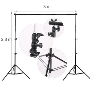 摄影设备照相馆背景套件背景布平纹棉布三脚架绿色，黑色面料Ce OEM手机单脚架2X3M - Product Image 2