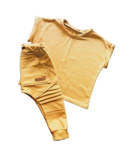Conjunto de Dos Piezas para Niños: Camiseta Holgada de Verano y Pantalones Deportivos de Algodón Terry - Product Image 3