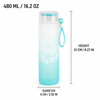 Bouteilles d'eau en verre borosilicate givré de 16 oz avec logo personnalisé, vente en gros, gobelets et tasses avec couvercles pour enfants et étudiants