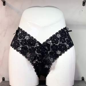 <b>Lace</b> Women's Underwear Sexy <b>Elastic</b> Comfortable Solid Color Women's Thong Fashionable and Erotic Hot Pants - Product Image 2