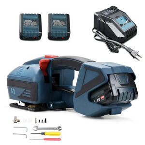 Máquina de flejado semiautomática portátil de 14.4V/4.0AH con batería recargable V2 para flejado de PET - Product Image 1