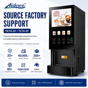 AIDEWO 4-01 Máquina de Café Instantáneo Comercial con 4 Contenedores de Polvo, Dispensador de Bebidas Calientes, a Temperatura Ambiente y Frías YKT4-01 Café Comercial - Product Image 2