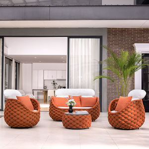 Outdoor Rattan <b>Set</b>, Hotel Outdoor Furniture, Garden Furniture, Aluminum Outdoor <b>Sofa</b>, Modern Woven Patio <b>Set</b> - Product Image 2